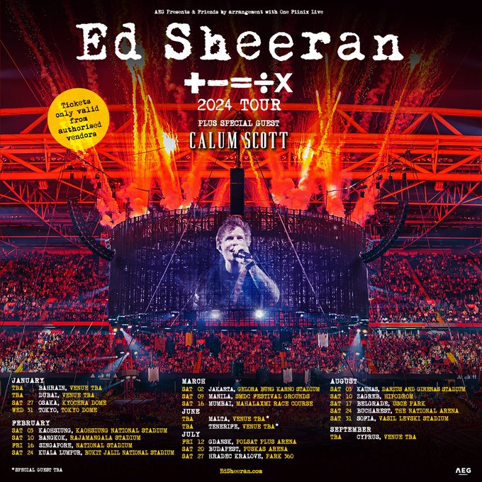 Ed Sheeran's + = ÷ x Tour Live in Dubai, January 2025! Dubai Vibes
